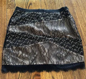 Miss Me MM Couture sequin and lace gold and black mini skirt NEW with tags thumbnail 1