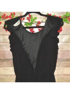 Savanna Jane M Black Embroidered Jumpsuit Boho Western Floral Wide Leg Rayon thumbnail 8