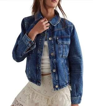 Free People Wee The Free Jade Denim Jacket thumbnail 1