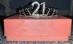 21 Crystal Rhinestone Birthday Tiara Silver thumbnail 5