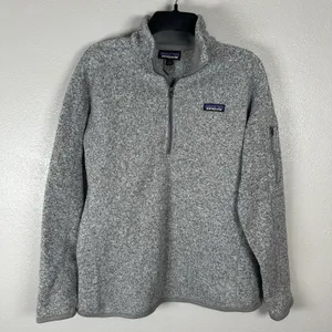 Patagonia Women's Better Sweater 1/4-Zip Fleece Pullover Size Large Heather Gray thumbnail 1