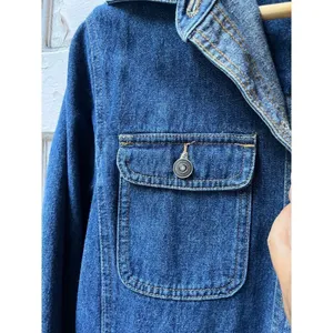 Cherokee womens denim cotton long sleeve trench car coat Size Medium with flaws thumbnail 3