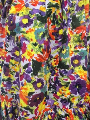 Meet me in Santorini 100% Cotton Boho Floral Peplum Blouse Multicolor SzLarge A1 thumbnail 4