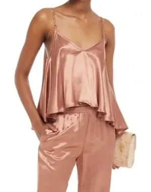 Enza Costa Satin Strappy Satin Swing Style Camisole‎ Bronze Large thumbnail 1