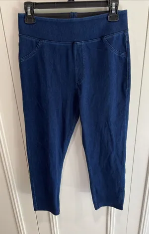 Halara Flex Denim Pull On Jeggings Skinny Pants Dark Wash Stretch Blue Comfy thumbnail 1