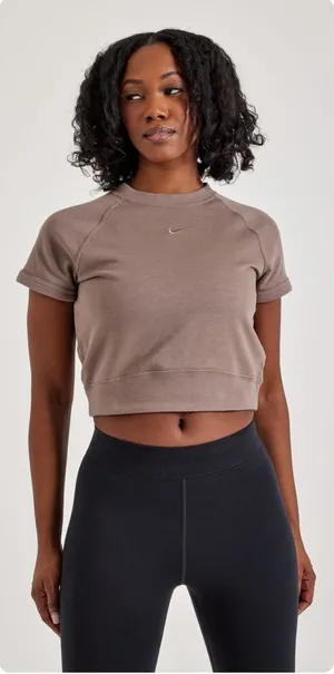 Nike chill terry top short sleeve cropped size XS thumbnail 1