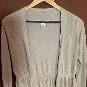 Y2K Cache Women's Beige Shimmer Cardigan Sweater XS thumbnail 4