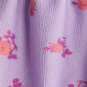 Chelsea28 Brocade‎ Puff Sleeve Babydoll Dress in Purple Lupine Floral Size XL thumbnail 6