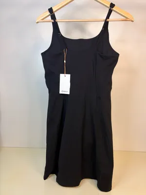 NWT Quince Black Square-Neck Active Dress small Power-Up Square Neck Dress thumbnail 5