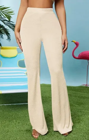 Cut Out Waist Tan Flare Pants thumbnail 2
