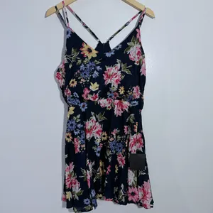 NWT Lulus Floral Fit & Flare Dress Crisscross Back Mini Summer Cottagecore Large thumbnail 3