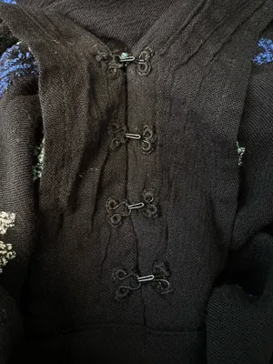 Free People Embroidered Mini Dress Black Boho Tunic Size M thumbnail 8