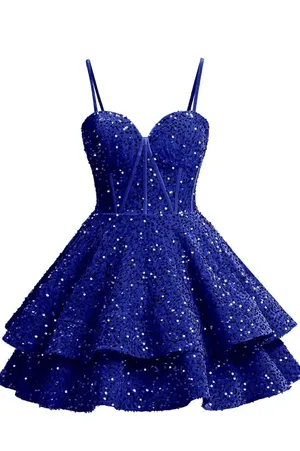 Blue Sequin Formal Dress Size 0 thumbnail 3