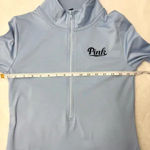 PINK Victoria's Secret ULTIMATE Sky Blue‎ Quarter-Zip Hoodie Size S thumbnail 8