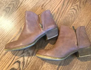 Brown Leather Booties Size 8 thumbnail 1