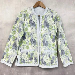 Quilted Floral Jacket Womens Medium Reversible Cottagecore Boho Indie Granny‎ thumbnail 1