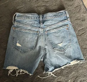 Madewell Relaxed Mid-Length Distressed Denim Shorts Blue 23 thumbnail 5