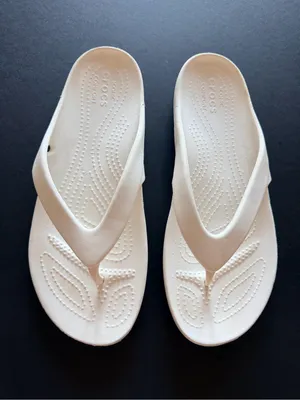 Crocs Women's Kadee II Flip Thong Sandal in white, lightweight, size 8 women's thumbnail 3