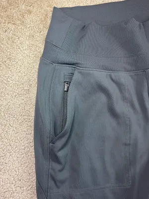 Athleta Women’s Jogger Pants Size Small Gray Ribbed Waist Zipper Pockets Athleisure thumbnail 7
