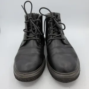 Ecco Crepetray Black Leather Faux Fur Lined Lace Up Ankle Boots EU 40 US 9-9.5 thumbnail 3
