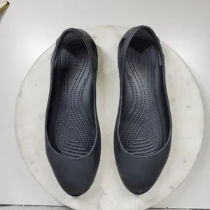 Crocs Laura Ballerina Ballet Flats Womens 10 Black Slip On Comfort Lightweight thumbnail 7
