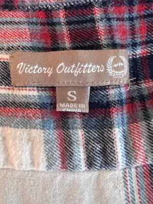 Lincoln Outfitters Victory Outfitters White Long Sleeve Button Down Plaid Flannel thumbnail 3