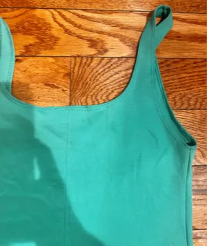 Zara green bodycon Tank Sleeveless back slit midi dress size M thumbnail 12