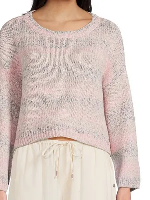 Roxy Swell Season Long Sleeve Sweater, Pink, Size Medium, NWT thumbnail 1