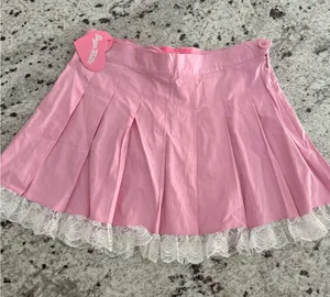 Doll Kills Sugar Thrillz Pink Build A Babe Pleated Skirt S Small thumbnail 1