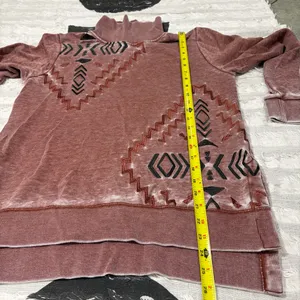 Ariat Women's Sweatshirt Turtleneck Maroon Aztec Native Western Sz M Biker Boho thumbnail 10
