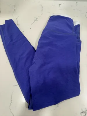 Beyond Yoga Violet Leggings with White Crossover Waistband thumbnail 1