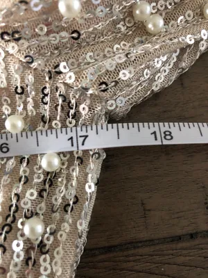 Mable silver gold shimmer sequin with beaded pearl accents NWT S thumbnail 8