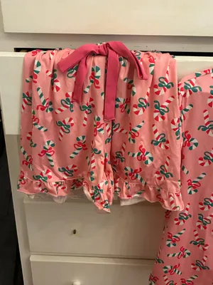 Candy Cane Christmas Pjamas Frill Shors Set Small thumbnail 3