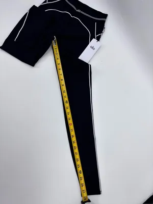 ALO Yoga Black Leggings with White Piping thumbnail 9