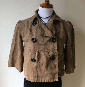 Linen Double Breasted Short Jacket Size XS thumbnail 2