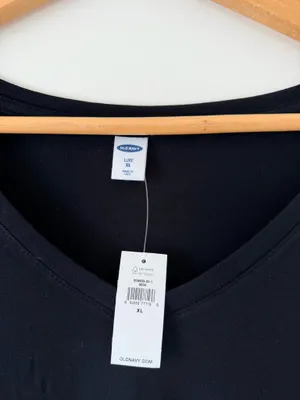 Old Navy Luxe Black V-neck Long Sleeve Shirt thumbnail 3