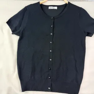 Grace Karin Cardigan Size S Black Solid Preppy Short Sleeve Button Top Classic thumbnail 1