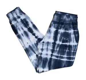 Pink Victoria Secret Tye Dye Blue and White Jogger Sweatpants (Size Small) thumbnail 1