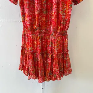 We're All‎ Pretty Girls Boho Summer Floral Elastic Waist Mini Dress Red Small thumbnail 4