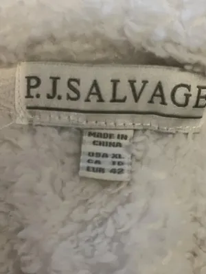 PJ Salvage Coat Womens XL White Faux Fur Sherpa Fleece Button Front Long Cozy thumbnail 7