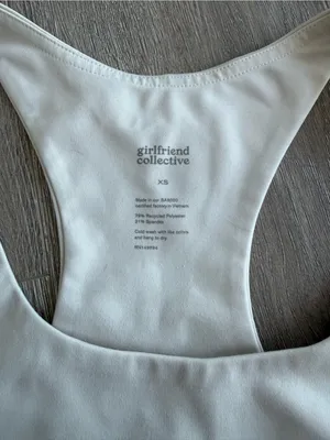 girlfriend collective White Scoop Neck Racerback Sports Bra thumbnail 2