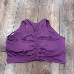 Puma Womens Size 1X Ruched Purple Sports Bra Padded Athletic Running Gym Workout thumbnail 4