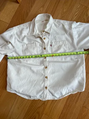 Levi's Off-White Button-Up Oversized Shirt Jacket thumbnail 8