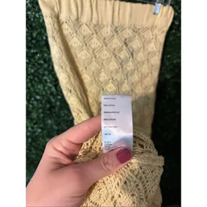 Free People Butter Yellow High Rise Crochet Cover Up Skirt Sz Small NWT thumbnail 4