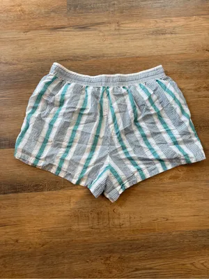 dip Striped Sleep Shorts - Teal & White Women’s L thumbnail 3