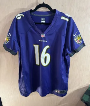 Women’s Nike NFL Purple Gold On Field Baltimore Ravens Jersey #16 Wallace XXL thumbnail 1