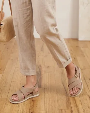 Alta Moda Anatomic Taupe Criss-Cross Slingback Sandals Size 40 (US 9) thumbnail 1