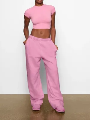 NWT Skims Boyfriend Fleece Pant, Bubblegum Pink, Size M thumbnail 2