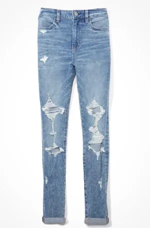 American Eagle Ripped Super High Waisted Jegging thumbnail 4