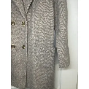 Vintage 70s Wool Herringbone Coat Jacket Chevron Tweed ILGWU Union Made USA M thumbnail 3